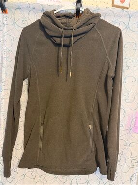 Noble Outfitters Women's Olive Green Fleece Pullover Hoodie light weight